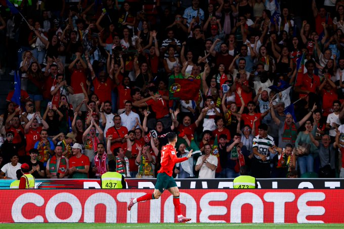 Cristiano Ronaldo Celebrates his goal (Photo Credit: Portugal via X)