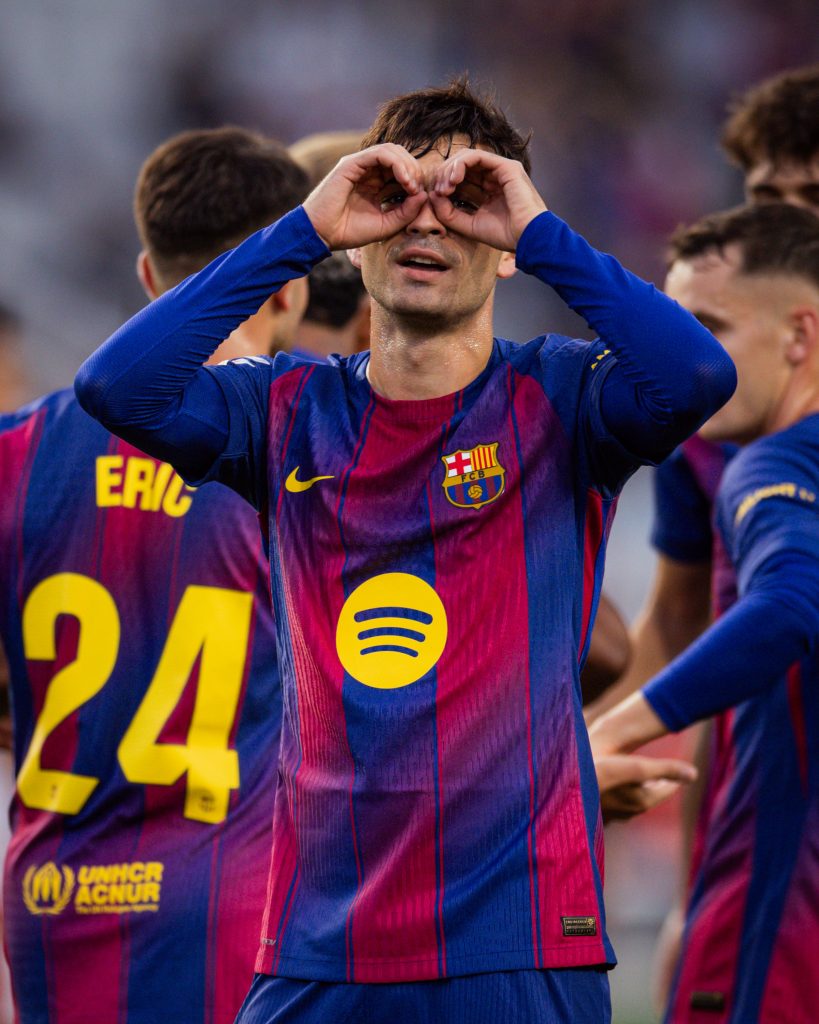 Pedri after scoring for Barcelona (Photo Credit: Barcelona X handle)