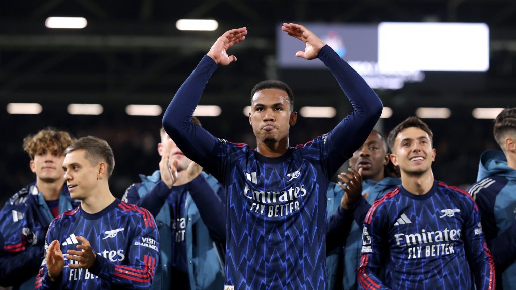 Arsenal players thanking their fans after the game against Fulham (Photo Credit: Arsenal X handle)
