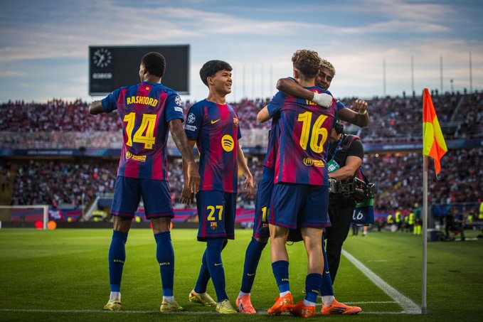 Barcelona players celebrates (Photo Credit: Barca via X)