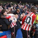 Sunderland players celebrate with fans after wining against Chelsea (Photo Credit: Sunderland X handle)