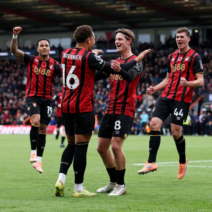 Bournemouth players celebrating (Photo Credit: Bournemouth via X)