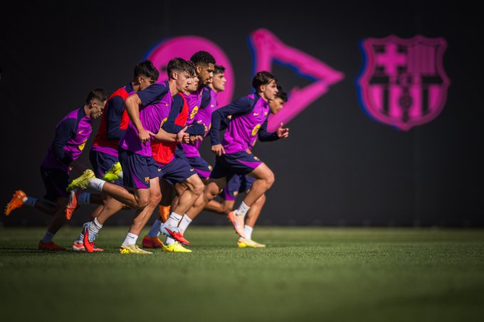 Barcelona Players training (Photo Credit: Barca via X