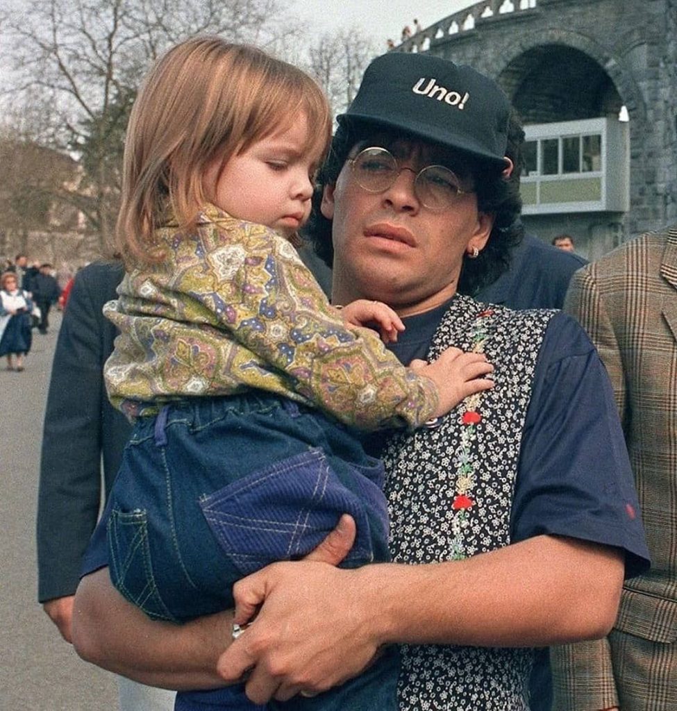Diego Maradona with his Daugther (Photo Credit: Argentina via X)