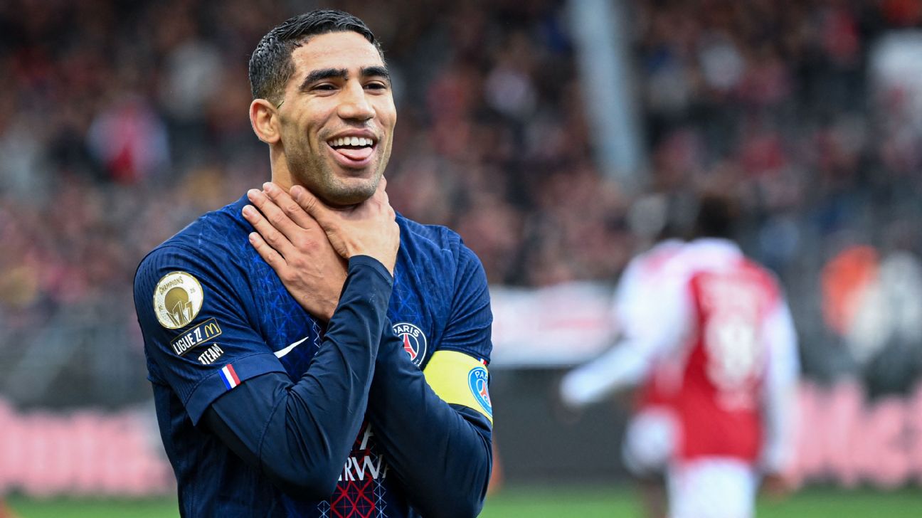 Hakimi struck twice in the space of 10 minutes in the first-half. (Photo Credit: PSG - X )