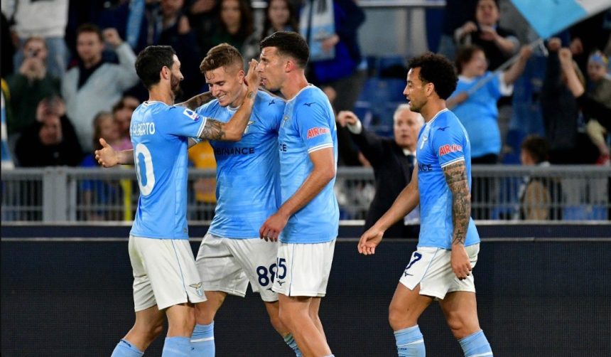 Lazio players celebrates goal. Photo Credit: Lazio Media.