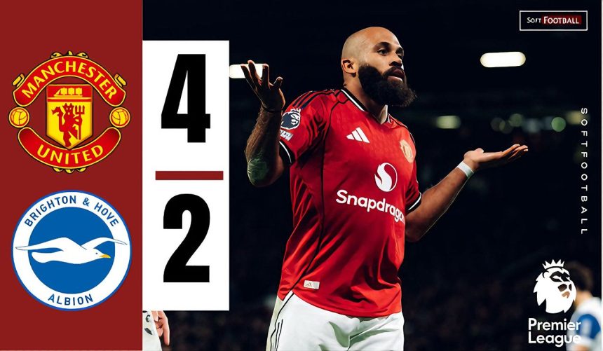 Manchester United 4-2 Brighton. Photo Credit: Softfootball