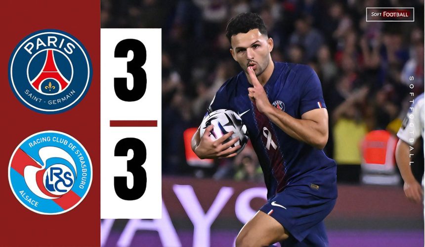 PSG 3-3 Strasbourg. Photo Credit: Softfootball.