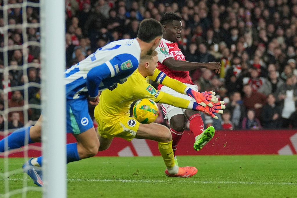Saka doubles the lead for Arsenal (Photo Credit: Arsenal Media)