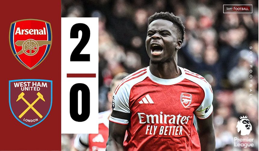 Arsenal 2-0 West Ham. Photo credit: Aesenal media.