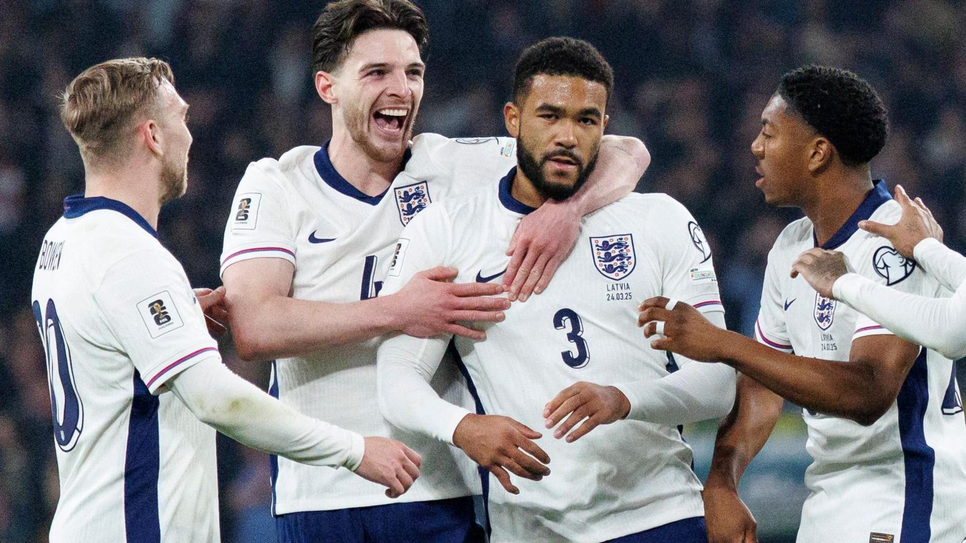 England players celebrate after scoring (Photo Credit: England football X handle)