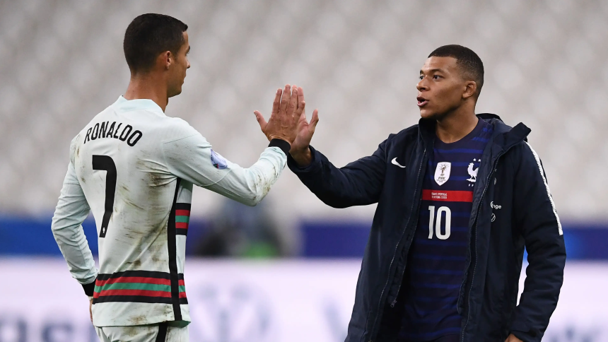 Kylian Mbappe and Cristiano Ronaldo (Photo Credit: France football X handle)