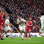 Murillo after scoring for Nottingham forest against Liverpool (Photo Credit: Premier League website)