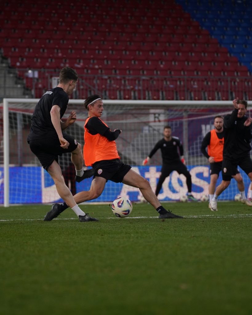 Liechtenstein players in training ahead of the game against Belgium (Photo Credit: Liechtenstein facebook page)