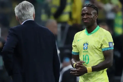 Vinicius jr and Carlo Ancelotti (Photo Credit: Brazil football facebook page)