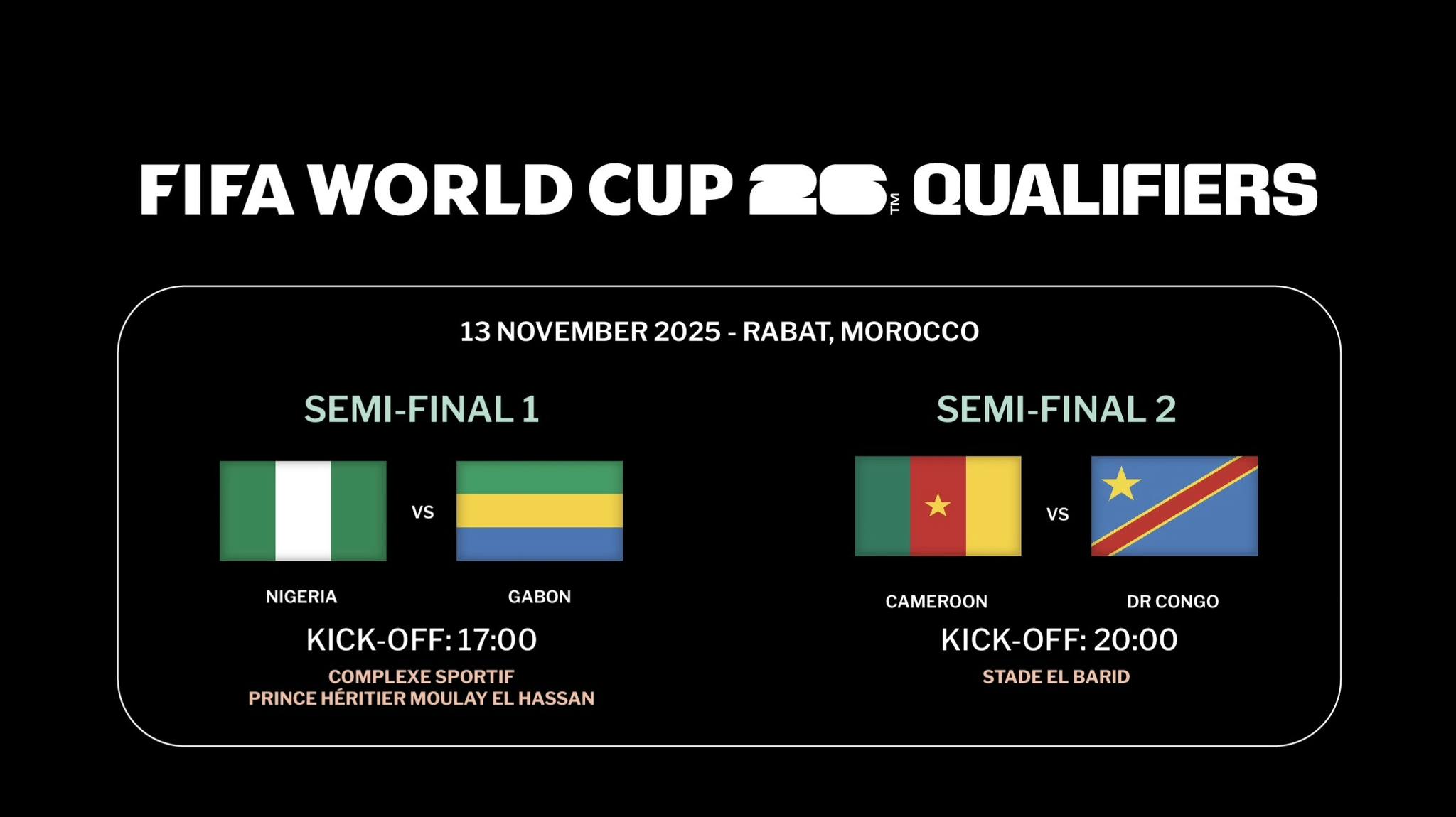 African Play-Offs for FIFA World Cup 2026 Qualifiers Photo Credit : African Football @ Facebook