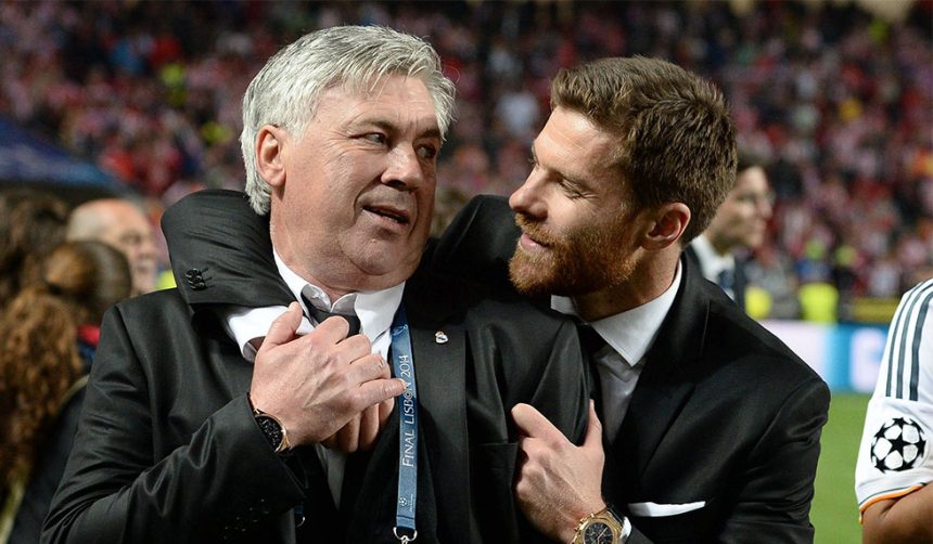 Ancelotti entrenó a Alonso en Madrid durante un año y juntos ganaron la liga de Campeones. Foto: IMAGO / Gribaudi/ImagePhoto