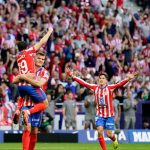 Atletico Madrid's Alexander Sorloth celebrates scoring their third goal with Julian Alvarez - Photo Credit : REUTERS