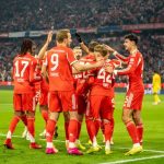 Bayern players celebrate goal. (Photo Credit: Bayern Munich Media)