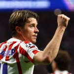 Conor Gallagher celebrates scoring their second goal (Photo Credit: Atletico Madrid via X)