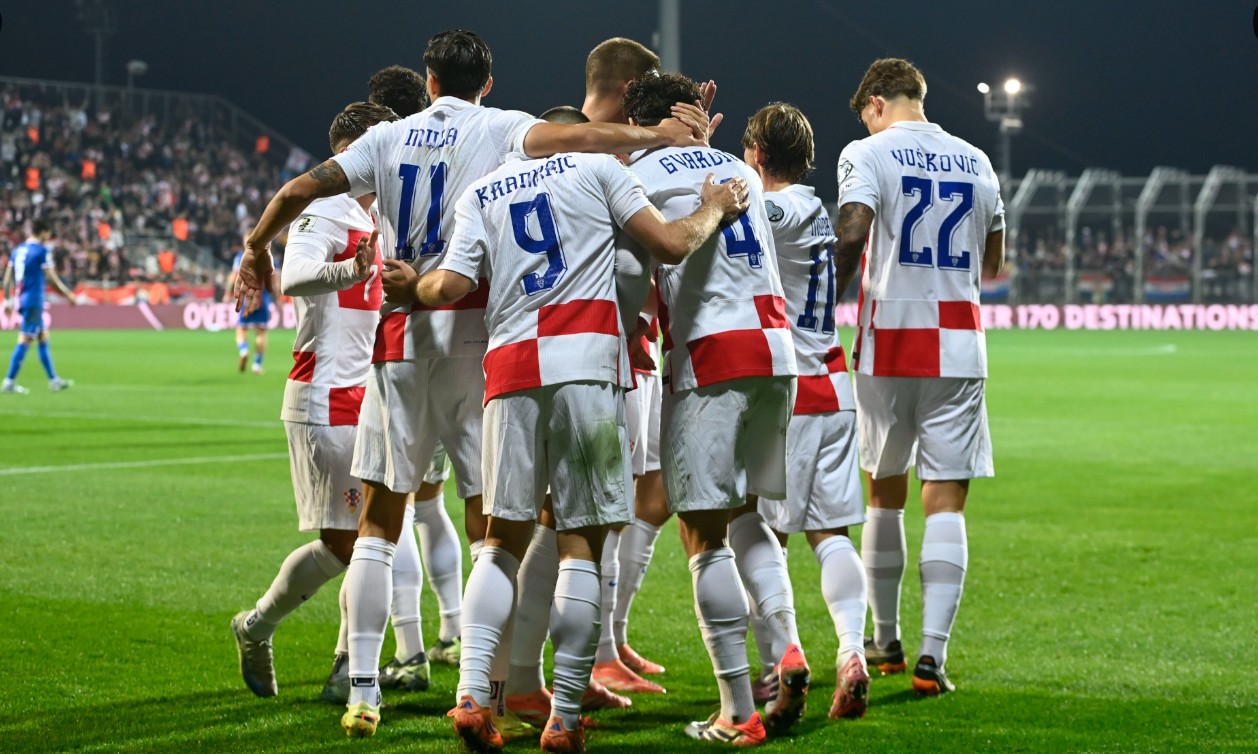 Croatia players celebrate a goal. (Photo Credit: CroatiaMedia).