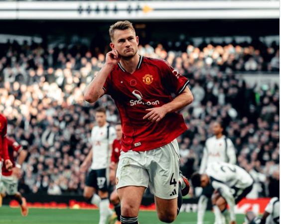 Matthijs de Ligt celebrates. Photo Credit: Man United Media.