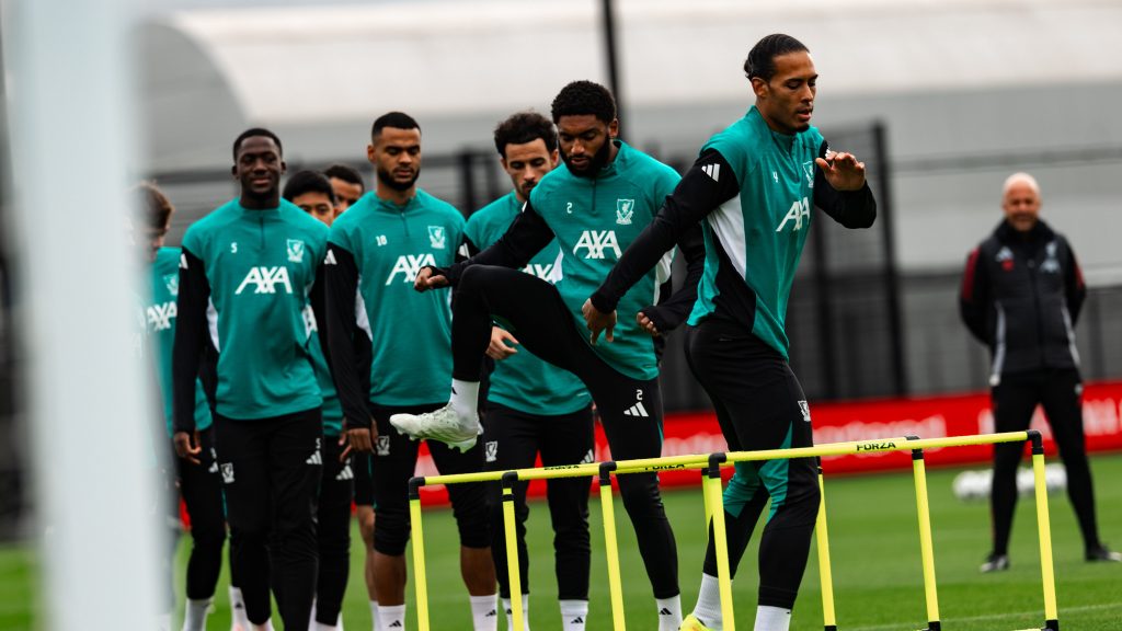 Liverpool players in training ahead of the matchup against Real Madrid (Photo Credit: Liverpool X handle)