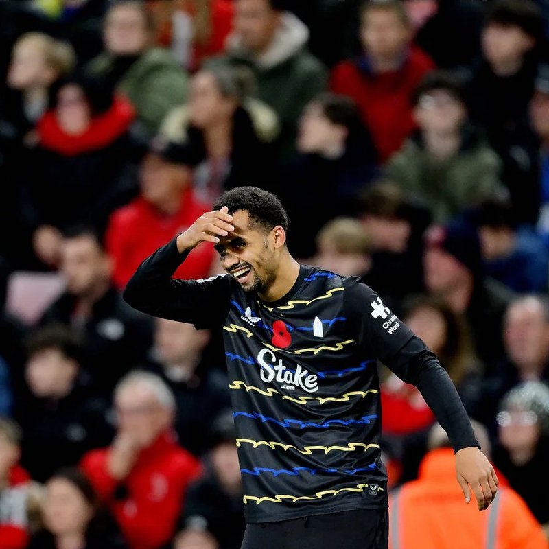 illiman Ndiaye after puting Everton in front (Photo Credit: Everton X handle)