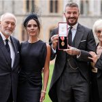 David Beckham with his parents and wife Victoria Beckham (Photo Credit: Man United Media)