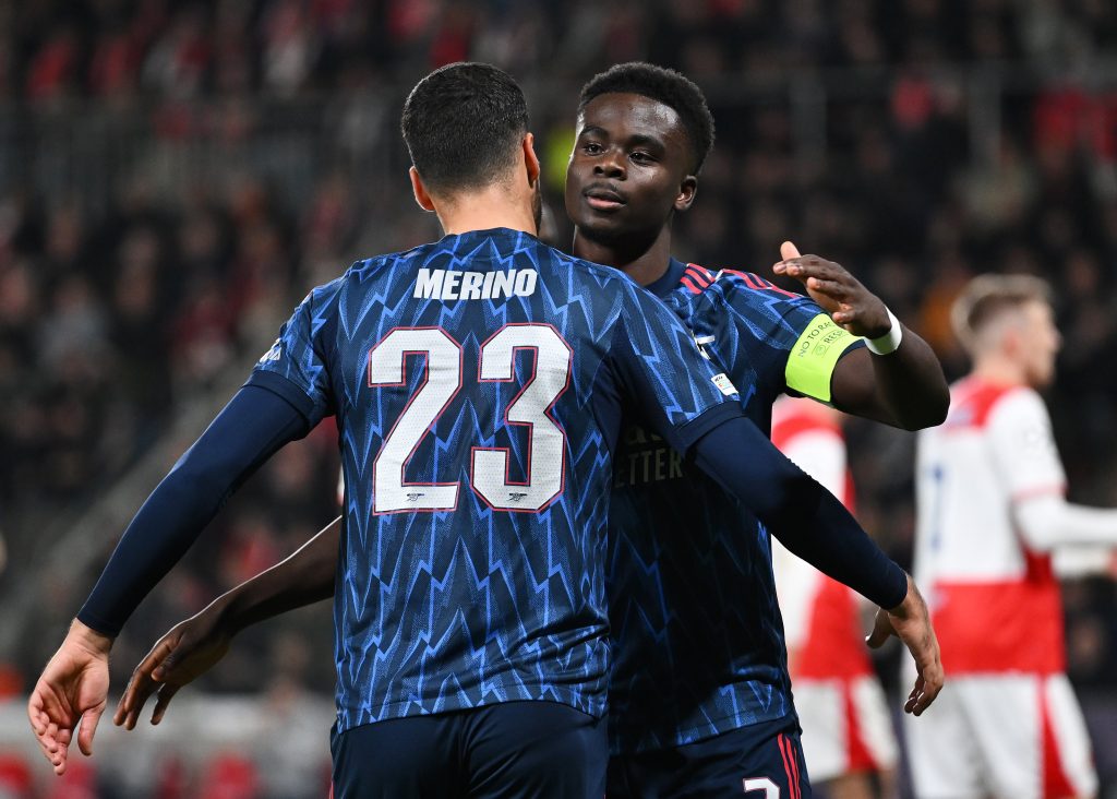 Arsenal Goalscorers Bukayo Saka and Mikel Merino (Photo Credit: Arsenal X handle)