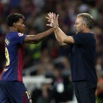 Hansi Flick and Lamine Yamal (Photo Credit: Fabrizio Romano X handle)