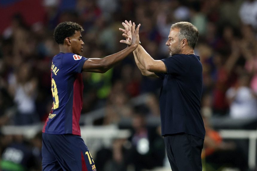 Hansi Flick and Lamine Yamal (Photo Credit: Fabrizio Romano X handle)