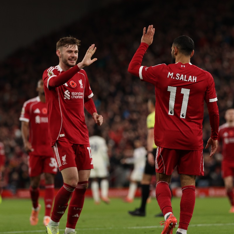 Connor Bradley and Mo Salah (Photo Credit: Liverpool X handle)