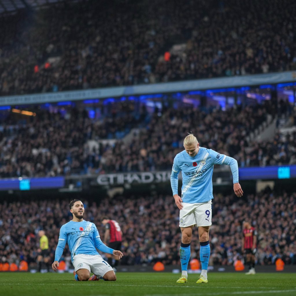 Erling Haaland performs the Robotic Celebration (Photo Credit: Man City Media)