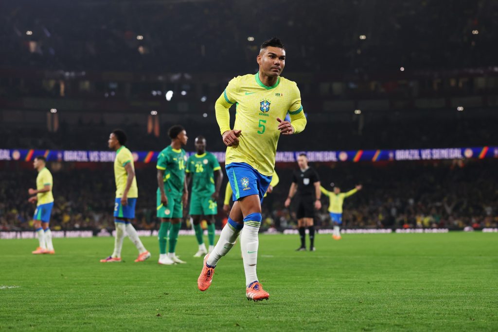 Casemiro after scoring against Senegal (Photo Credit: Brazil football facebook page)