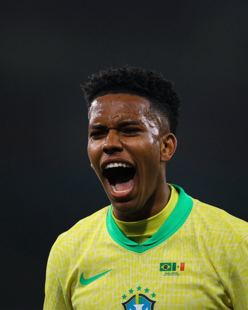 Estevao willian after scoring for Brazil against Senegal (Photo Credit: Chelsea via X)