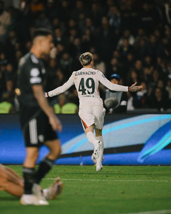 Garnacho celebrates his goal (Photo Credit: chelsea via X)