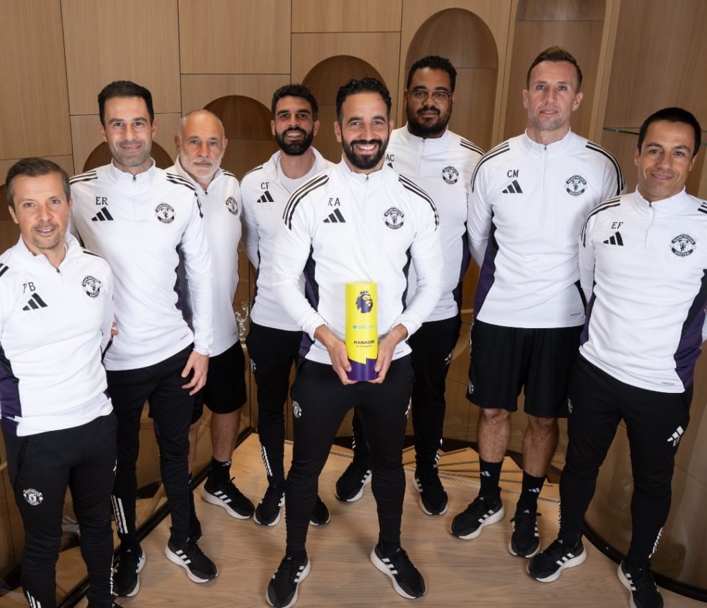 Ruben Amorim and his team (Photo Credit: @ManUtd on X).