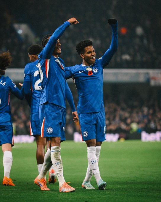 Chelsea Players Celebrate (Photo Credit: Chelsea via X)