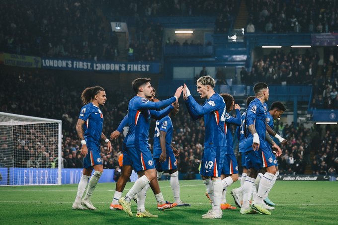 Chelsea Players Celebrate (Photo Credit: Chelsea via X)