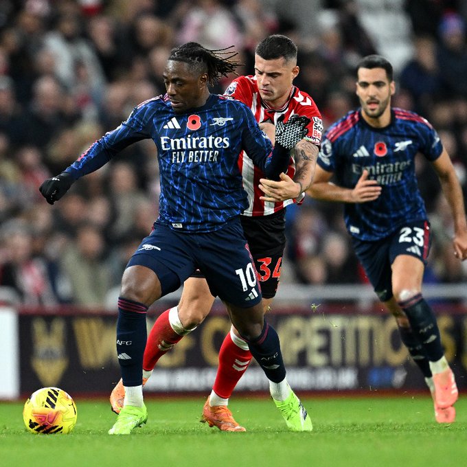 Eberechi Eze in action against Sunderland (Photo Credit: Arsenal via X)