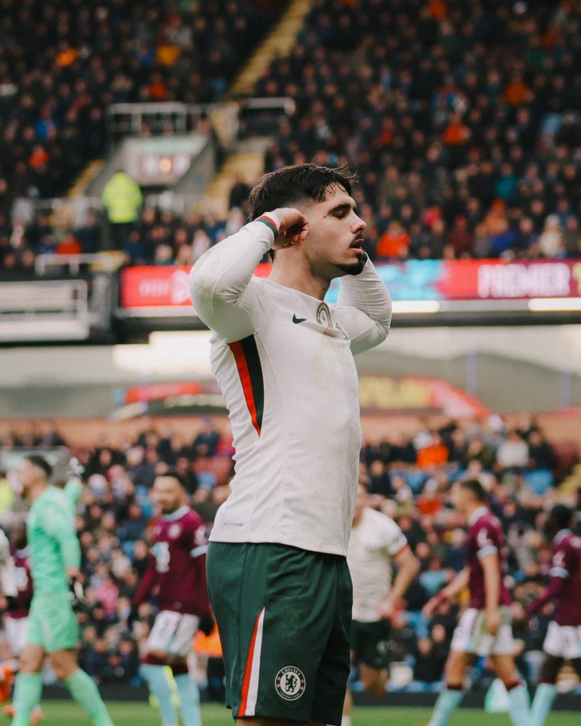 Pedro Neto after opening the scoring for Chelsea (Photo Credit: Chelsea via X)