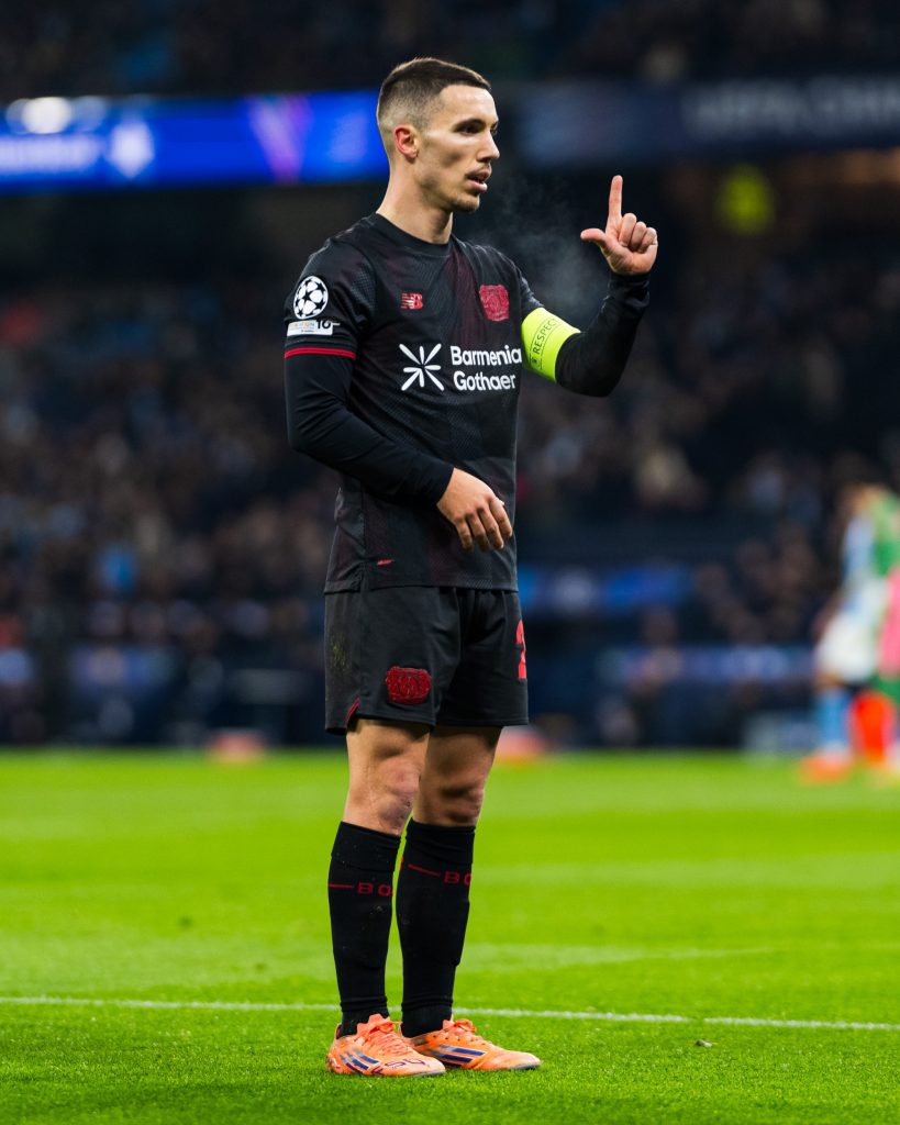Alejandro Grimaldo (Photo Credit: Bayer Leverkusen via X)