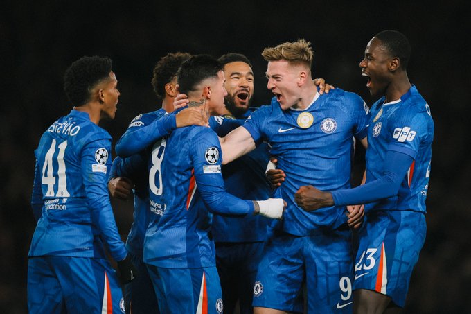Chelsea Players Celebrate (Photo Credit: Chelsea via X)