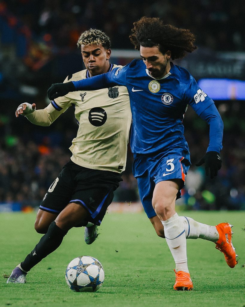 Marc Cucurella and Lamine Yamal (Photo Credit: Chelsea via X)
