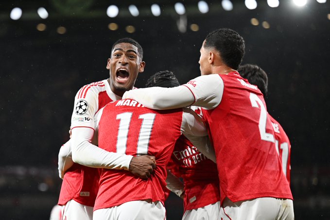 Arsenal Players Celebrating (Photo credit: Arsenal via X)