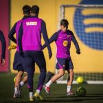 Pedri joined in the Training Session (Photo Credit: Barcelona Media)