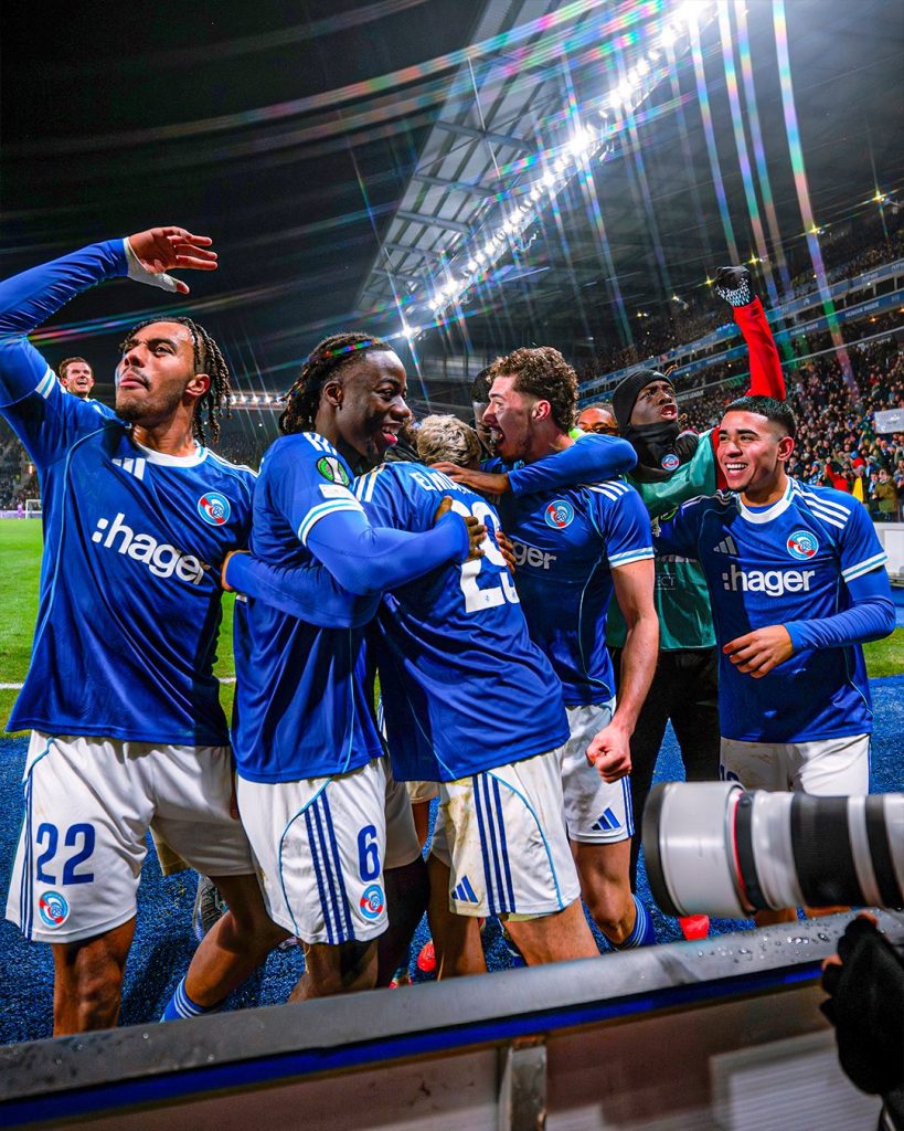 Strasbourg Players Celebrating (Photo Credit: Strasbourg Via X)