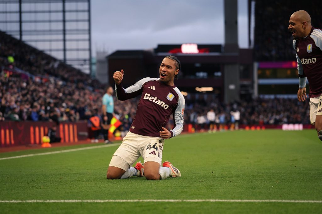 Boubacar Kamara After scoring for Aston Villa againgst Wolves (Photo Credit: Aston Villa via X)