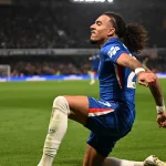 Malo Gusto celebrates his first Chelsea goal (Photo Credit: Chelsea via X)